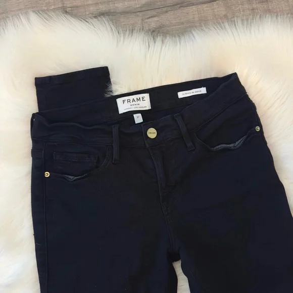 Frame Denim Black Skinny Jeans - Picture 3 of 7